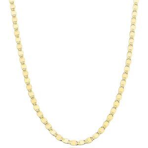 Italian 925 Sterling Silver, 18K Gold Plated Sparkle Mirror Link Chain Necklace